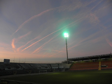 Abendstimmung über Giesing vor dem Spiel gegen Fürth II