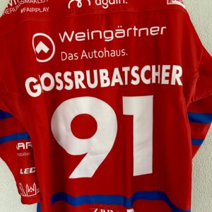 ECT: Original Spieler-Trikot Tölzer Löwen - 60 Jahre deutscher Meister - Home. #91, Alex Grossrubatscher, Größe M.