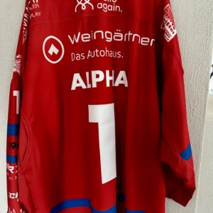 ECT: Original Spieler-Trikot Tölzer Löwen - 60 Jahre deutscher Meister - Home. #57, Niklas Alpha, Größe GXXL.