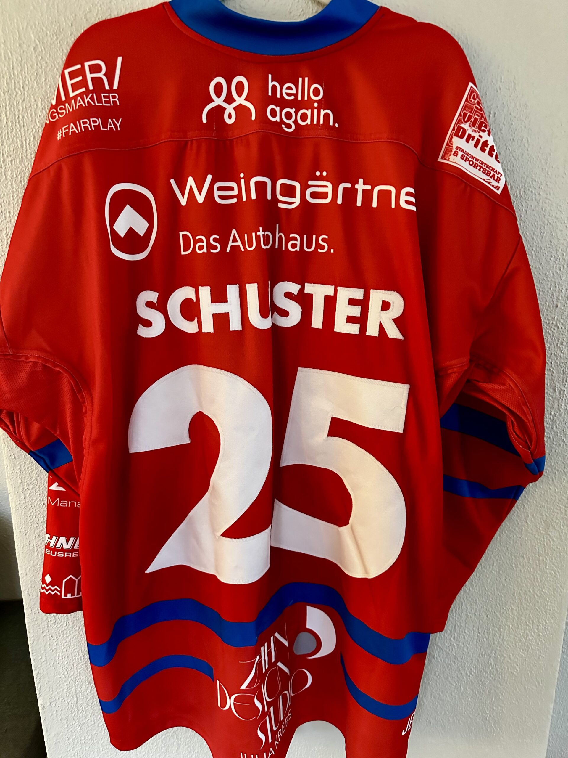 ECT: Original Spieler-Trikot Tölzer Löwen - 60 Jahre deutscher Meister - Home. #25, Michael Schuster, Größe XL.