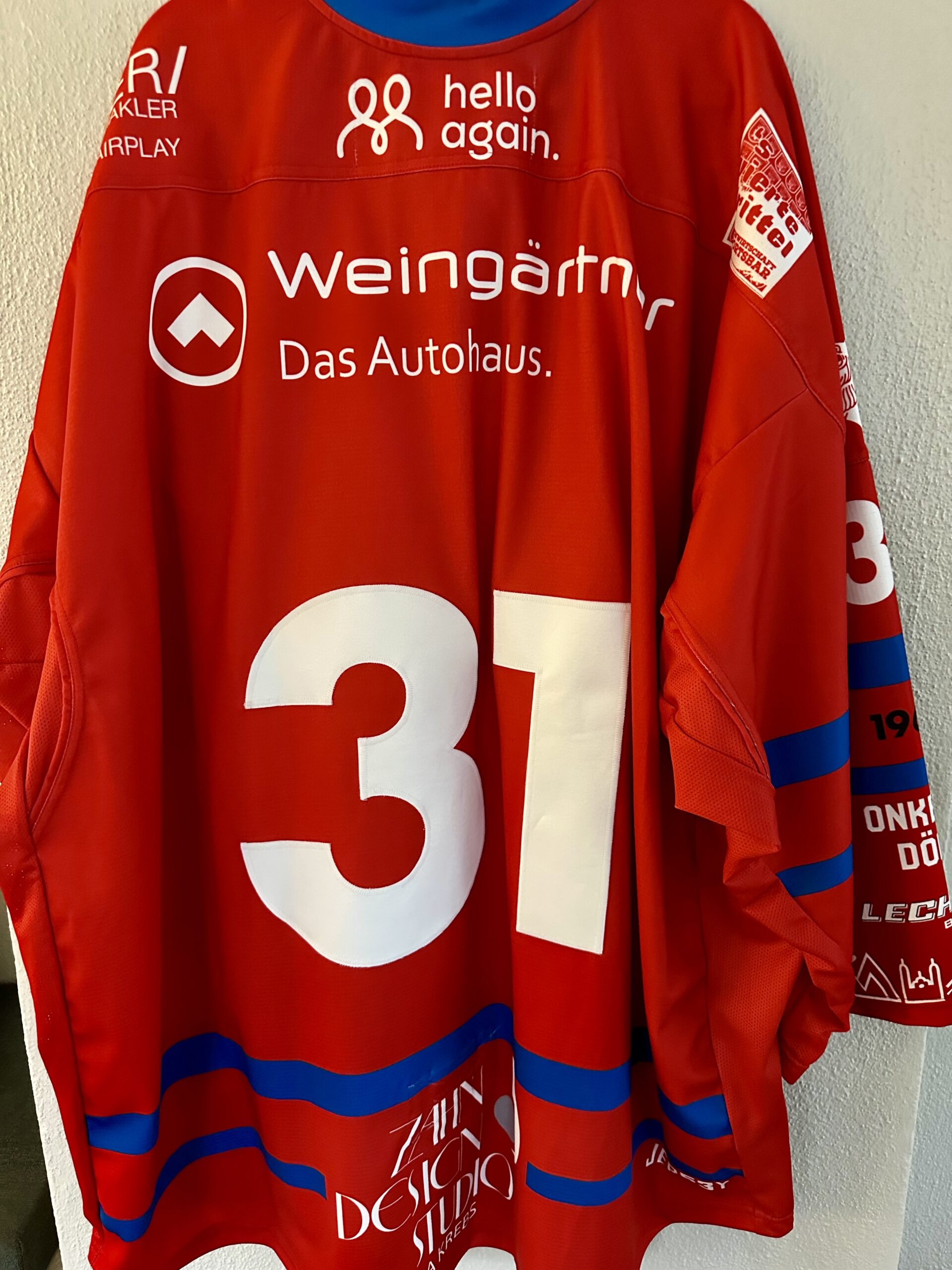 ECT: Original Spieler-Trikot Tölzer Löwen – 60 Jahre deutscher Meister – Home. #31, Größe GXXL.