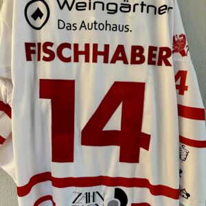 ECT: Original Spieler-Trikot Tölzer Löwen - 60 Jahre deutscher Meister - Away. #14, Christoph Fischhaber, Größe XL.
