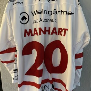 ECT: Original Spieler-Trikot Tölzer Löwen - 60 Jahre deutscher Meister - Away. #20, Simon Manhart, Größe XL.