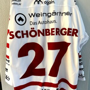 ECT: Original Spieler-Trikot Tölzer Löwen - 60 Jahre deutscher Meister - Away. #27, Sandro Schönberger, Größe XL.