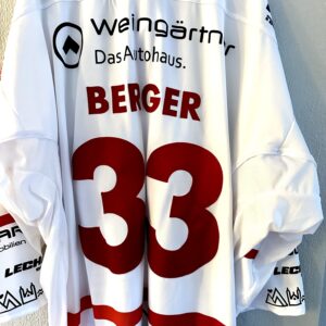 ECT: Original Spieler-Trikot Tölzer Löwen - 60 Jahre deutscher Meister - Away. #33, Maximilian Berger, Größe GXXL.