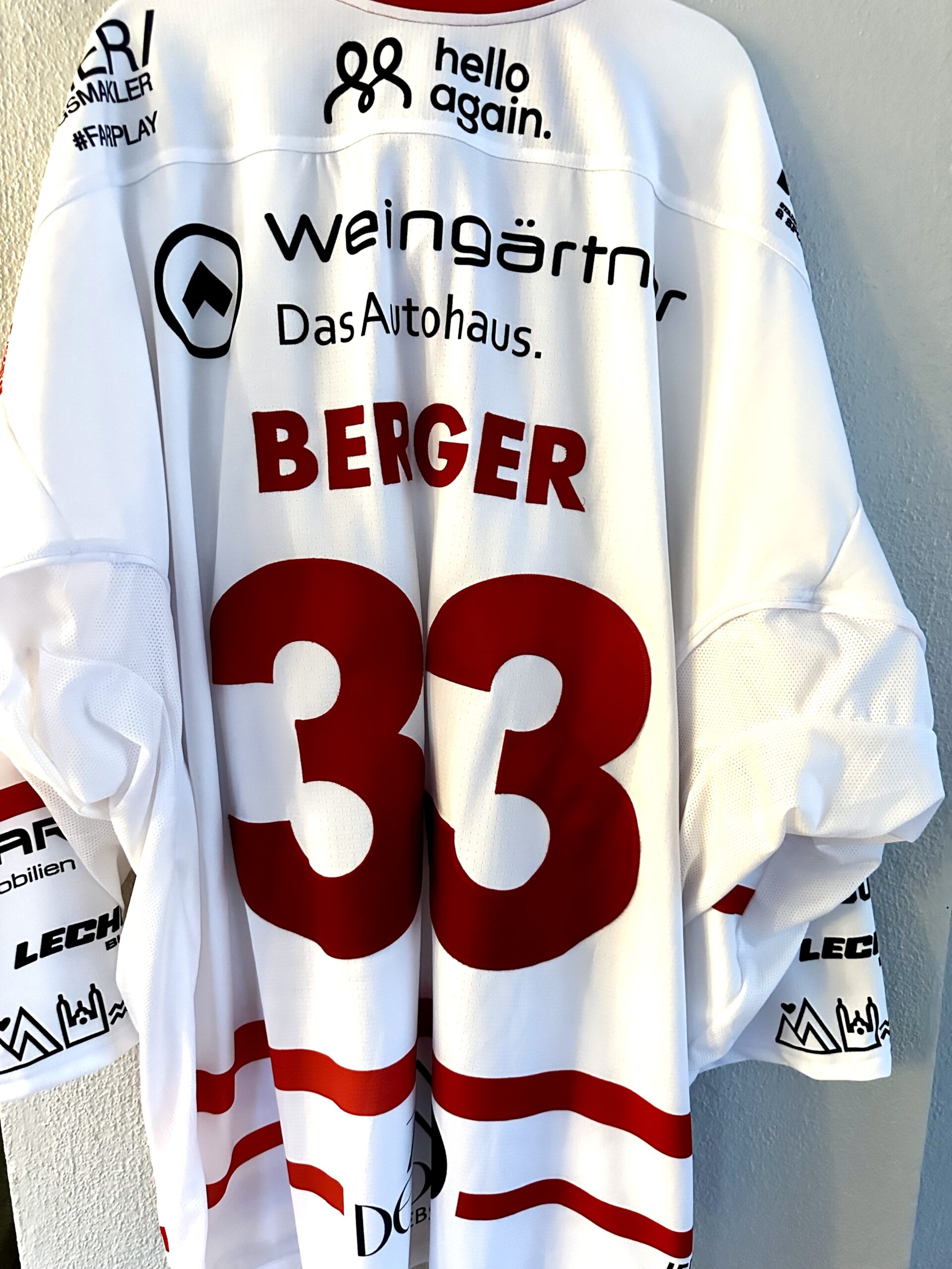 ECT: Original Spieler-Trikot Tölzer Löwen - 60 Jahre deutscher Meister - Away. #33, Maximilian Berger, Größe GXXL.