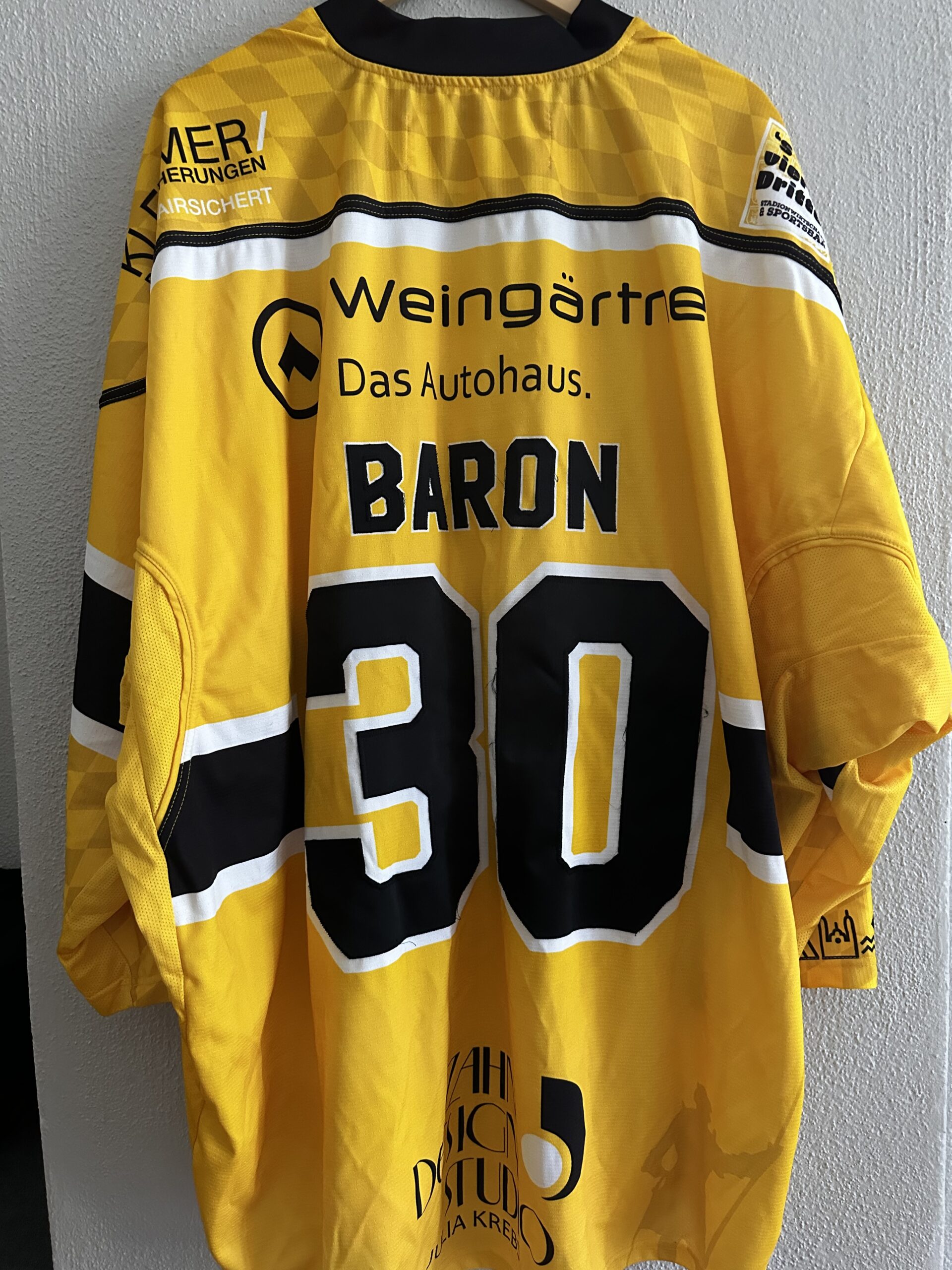 ECT: Original Spieler-Trikot Tölzer Löwen - Auswärtstrikot 25/26. #30, Joshua Baron, Größe GXXL.