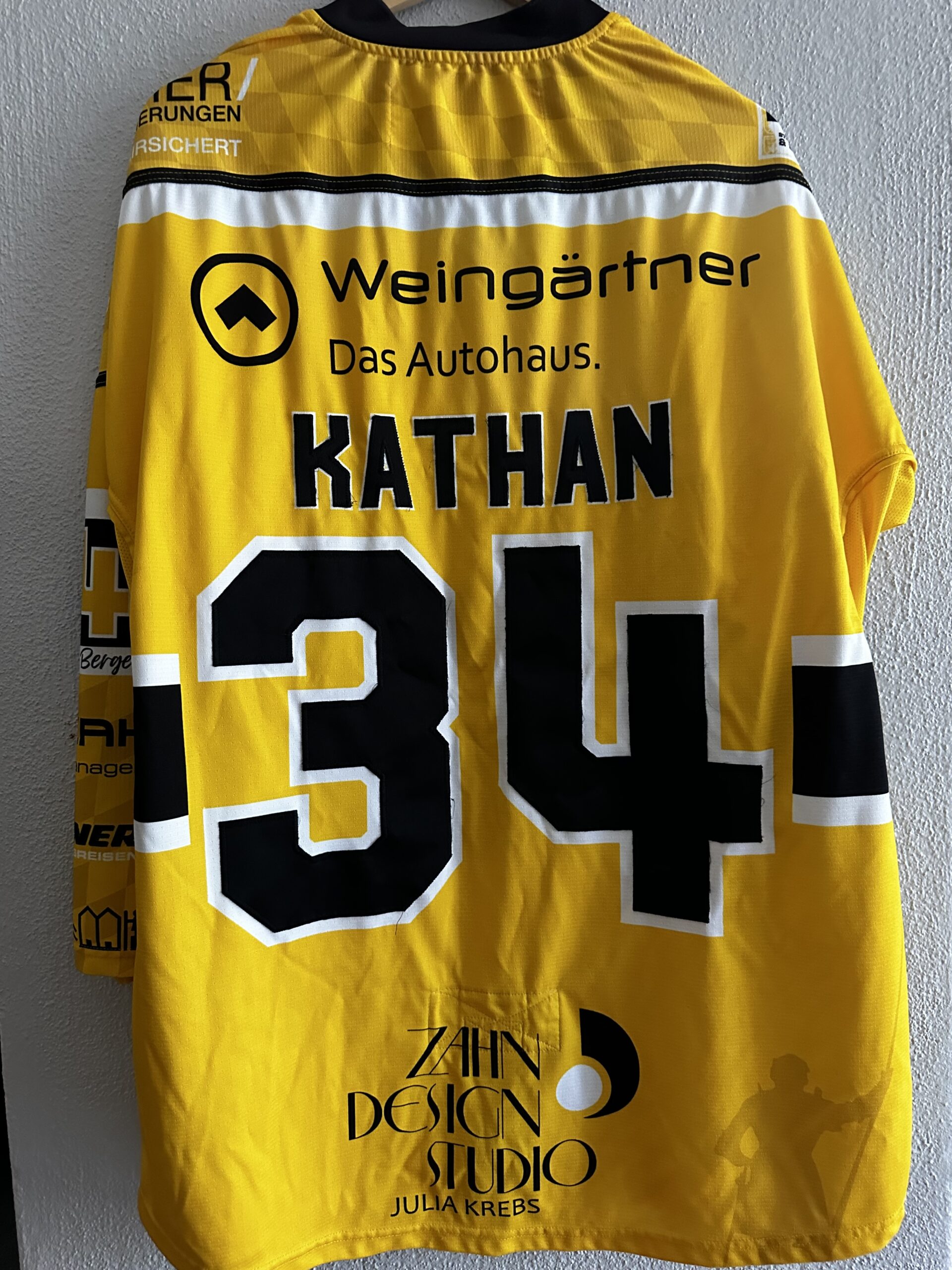 ECT: Original Spieler-Trikot Tölzer Löwen - Auswärtstrikot 25/26. #34, Kilian Kathan, Größe XL.