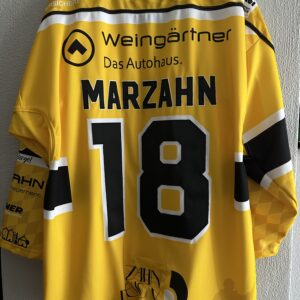 ECT: Original Spieler-Trikot Tölzer Löwen - Auswärtstrikot 25/26. #18, Jonas Marzahn, Größe XL.