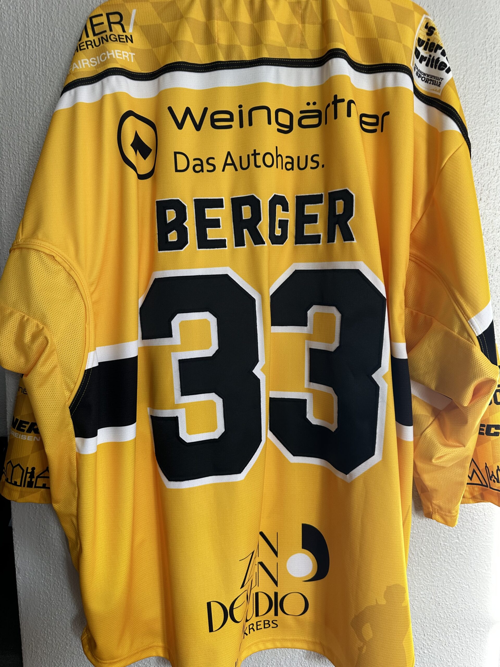 ECT: Original Spieler-Trikot Tölzer Löwen - Auswärtstrikot 25/26. #33, Maximilian Berger, Größe GXXL.