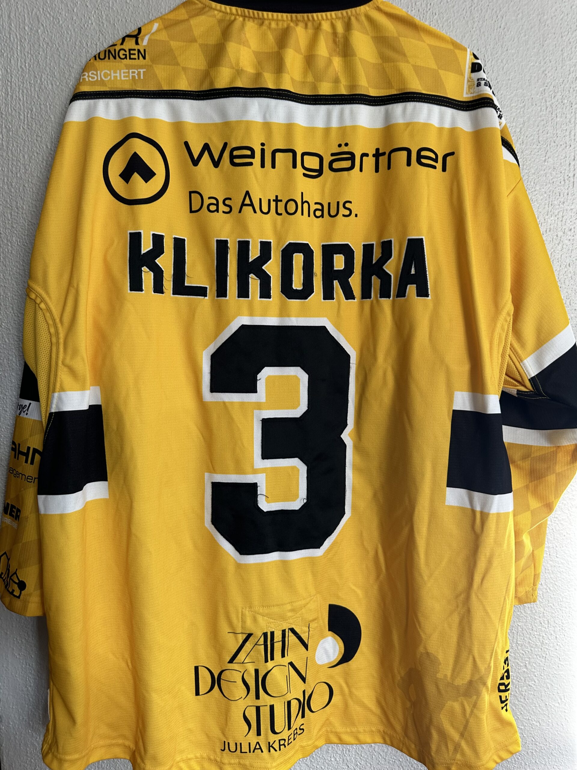 ECT: Original Spieler-Trikot Tölzer Löwen - Auswärtstrikot 25/26. #3, Karel Klikorka, Größe XL.
