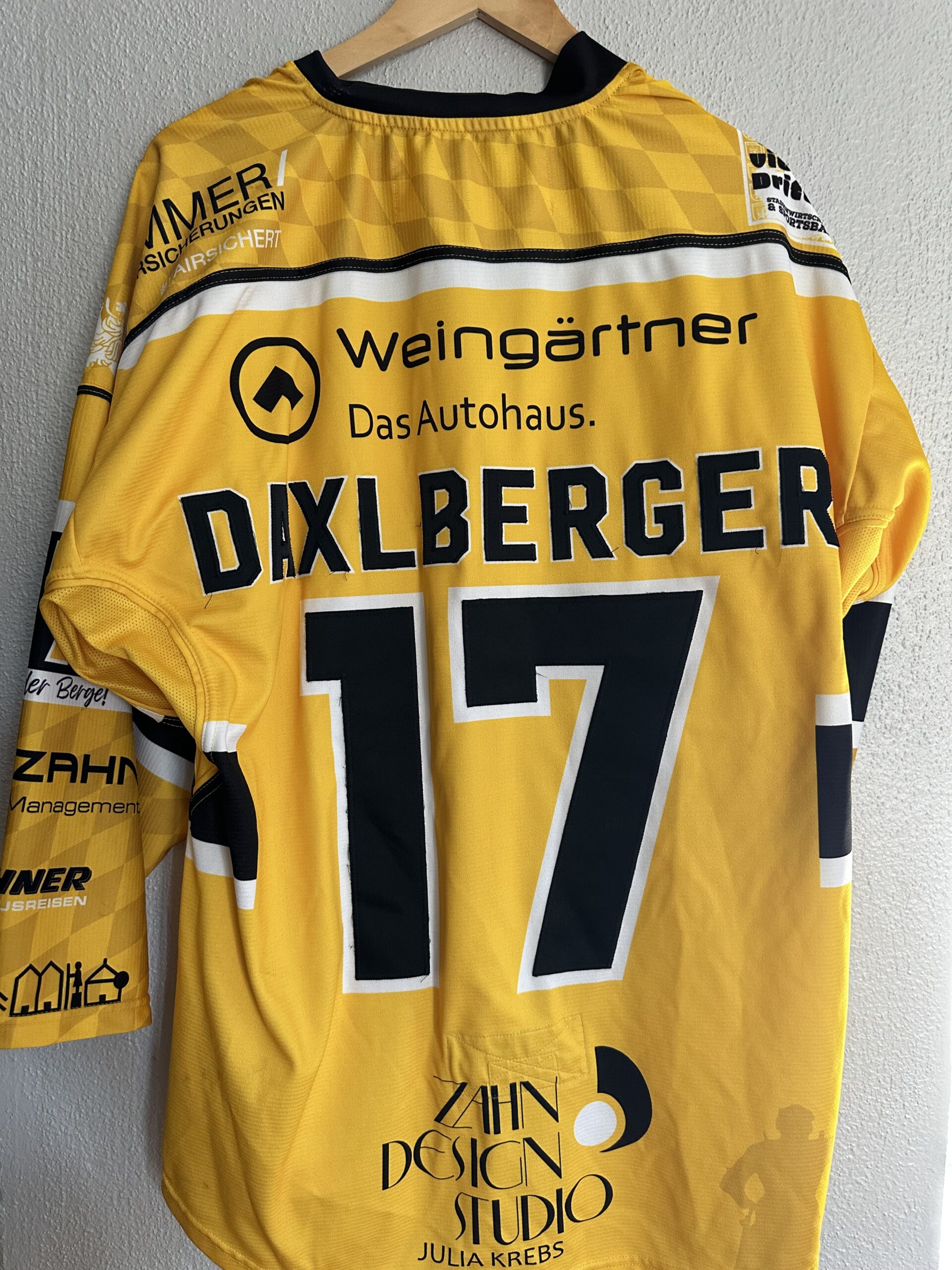 ECT: Original Spieler-Trikot Tölzer Löwen - Auswärtstrikot 25/26. #17, Dominik Daxlberger, Größe L.