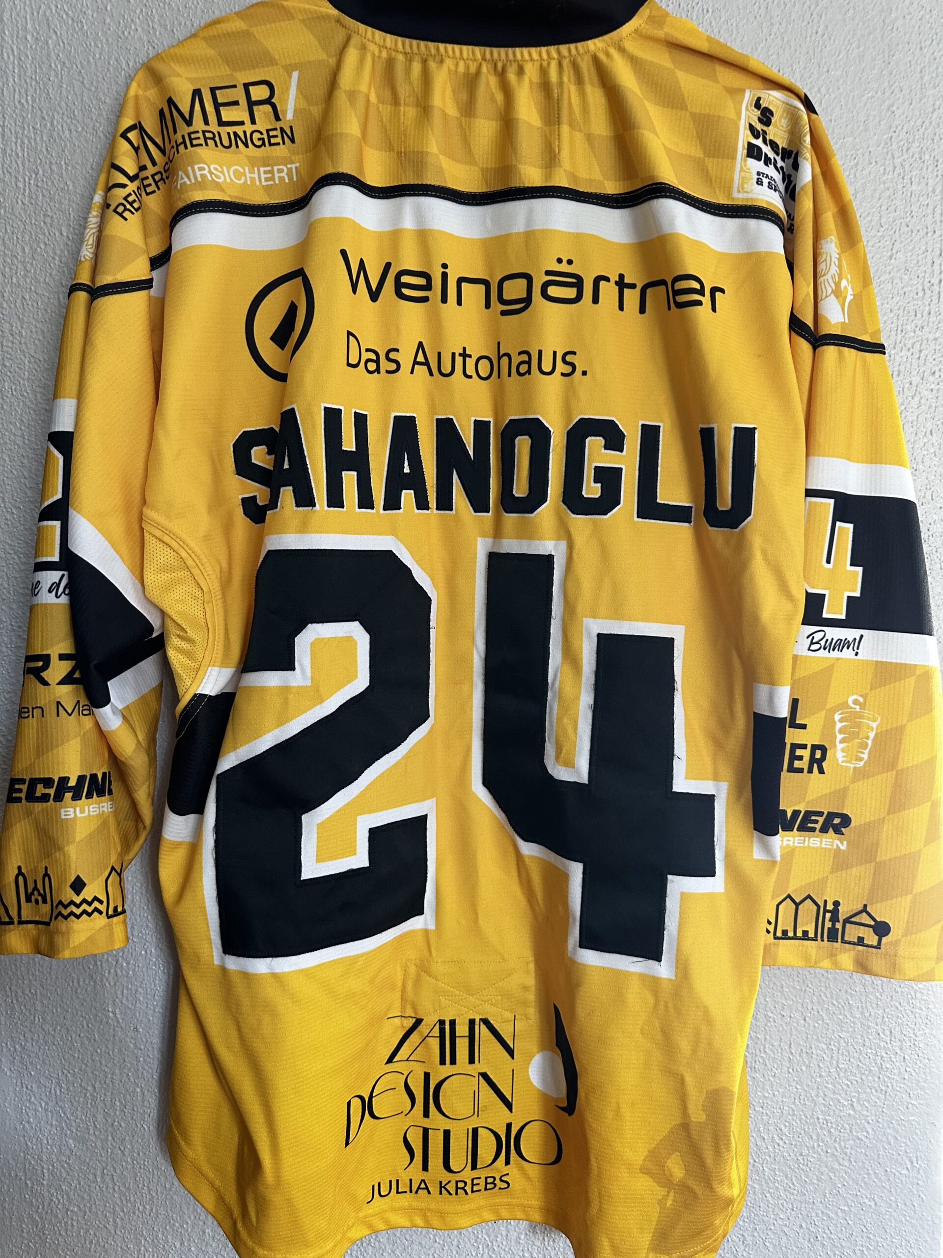 ECT: Original Spieler-Trikot Tölzer Löwen - Auswärtstrikot 25/26. #24, Isi Sahanoglu, Größe L.