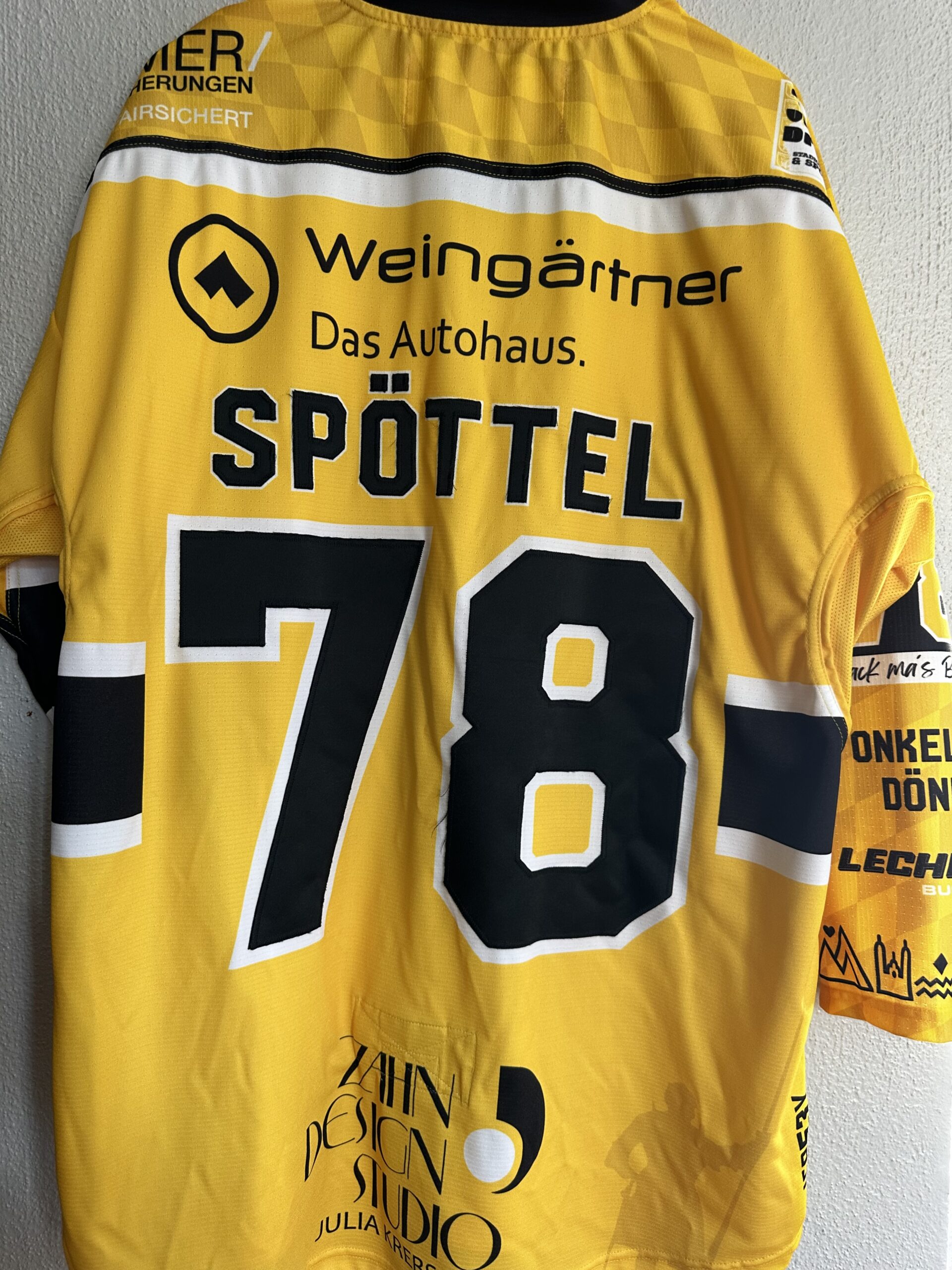ECT: Original Spieler-Trikot Tölzer Löwen - Auswärtstrikot 25/26. #78, Max Spöttel, Größe L.