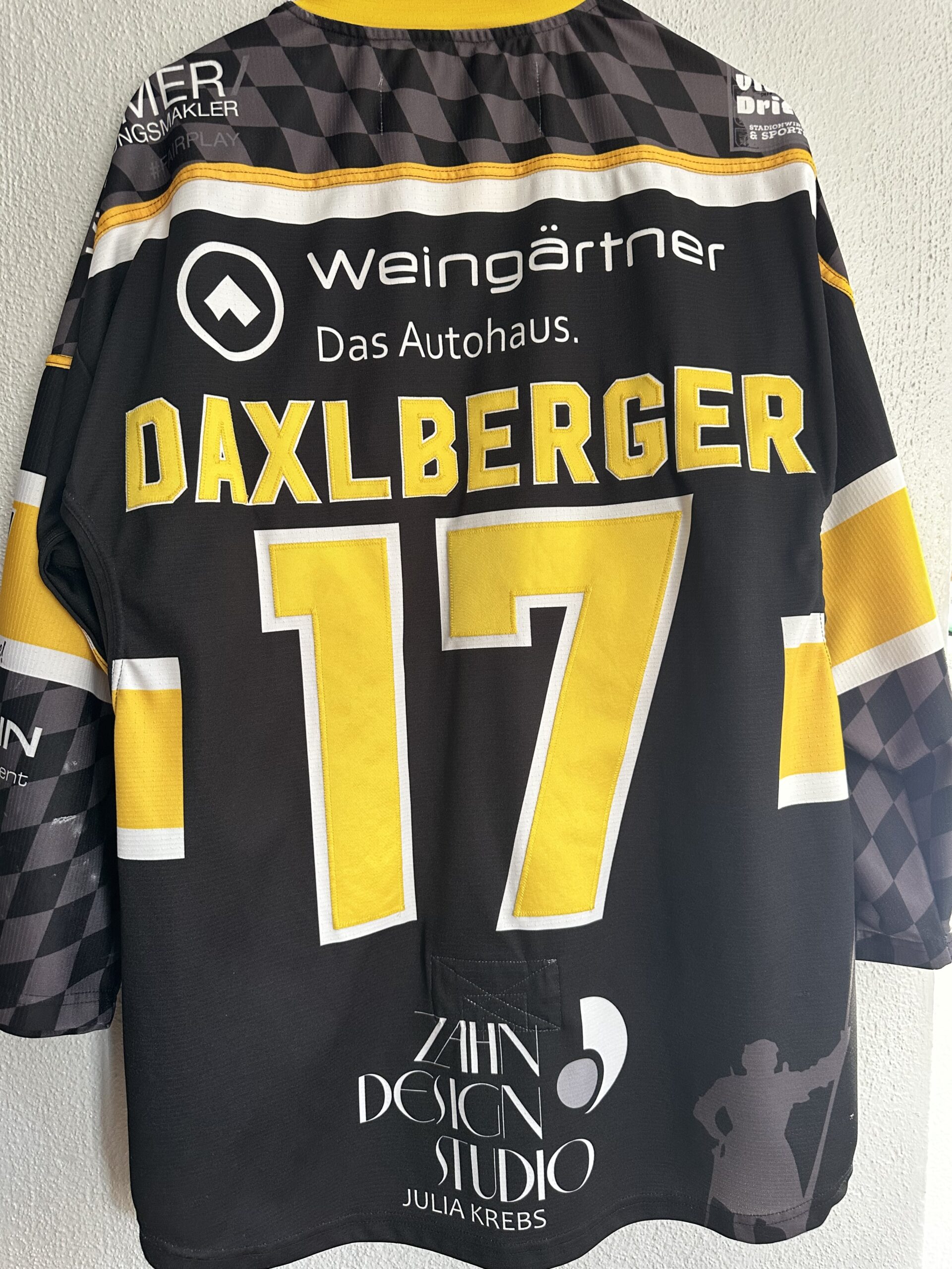 ECT: Original Spieler-Trikot Tölzer Löwen - Heimtrikot 25/26. #17, Dominik Daxlberger, Größe L.