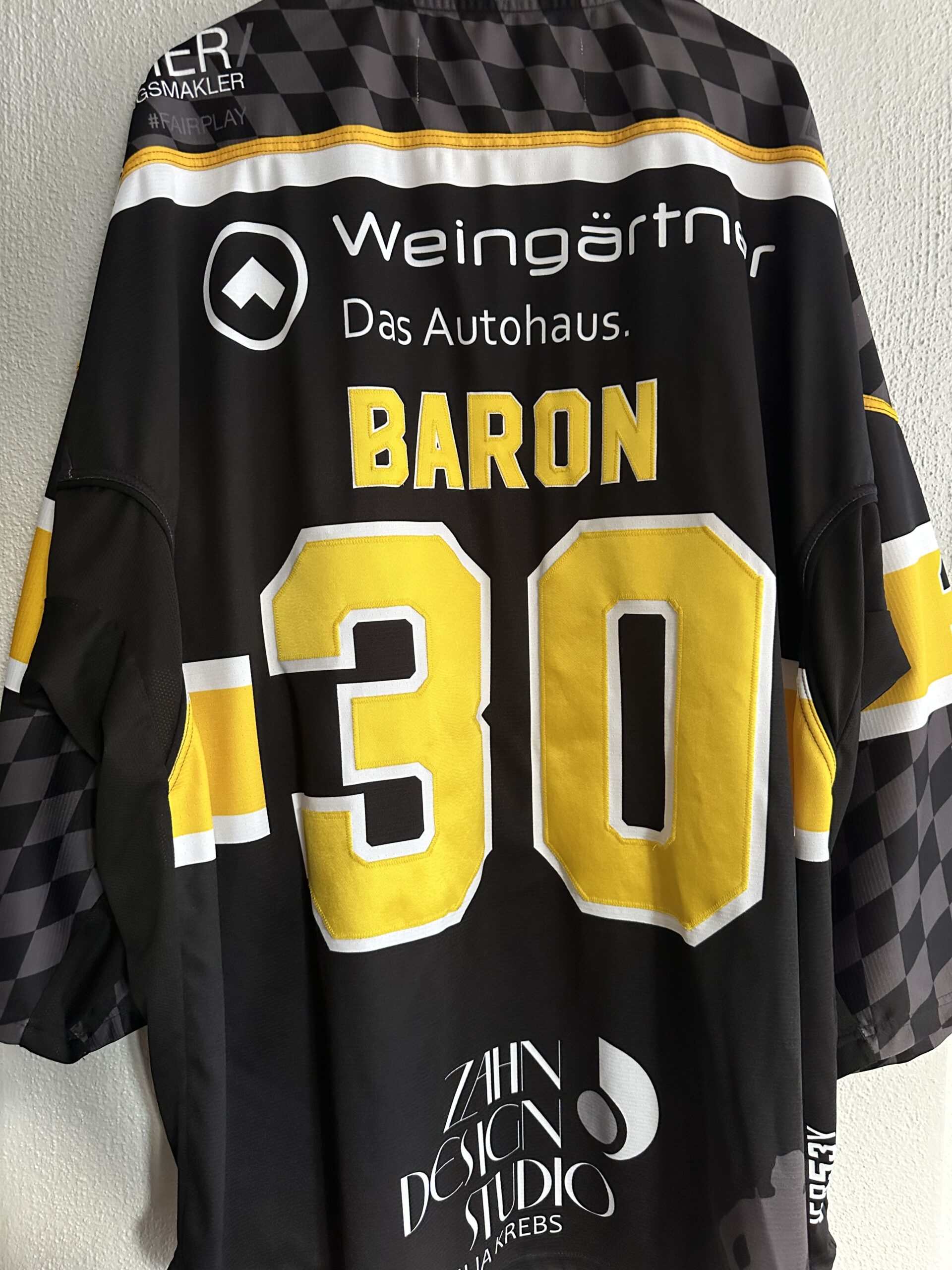 ECT: Original Spieler-Trikot Tölzer Löwen - Heimtrikot 25/26. #30, Joshua Baron, Größe GXXL.