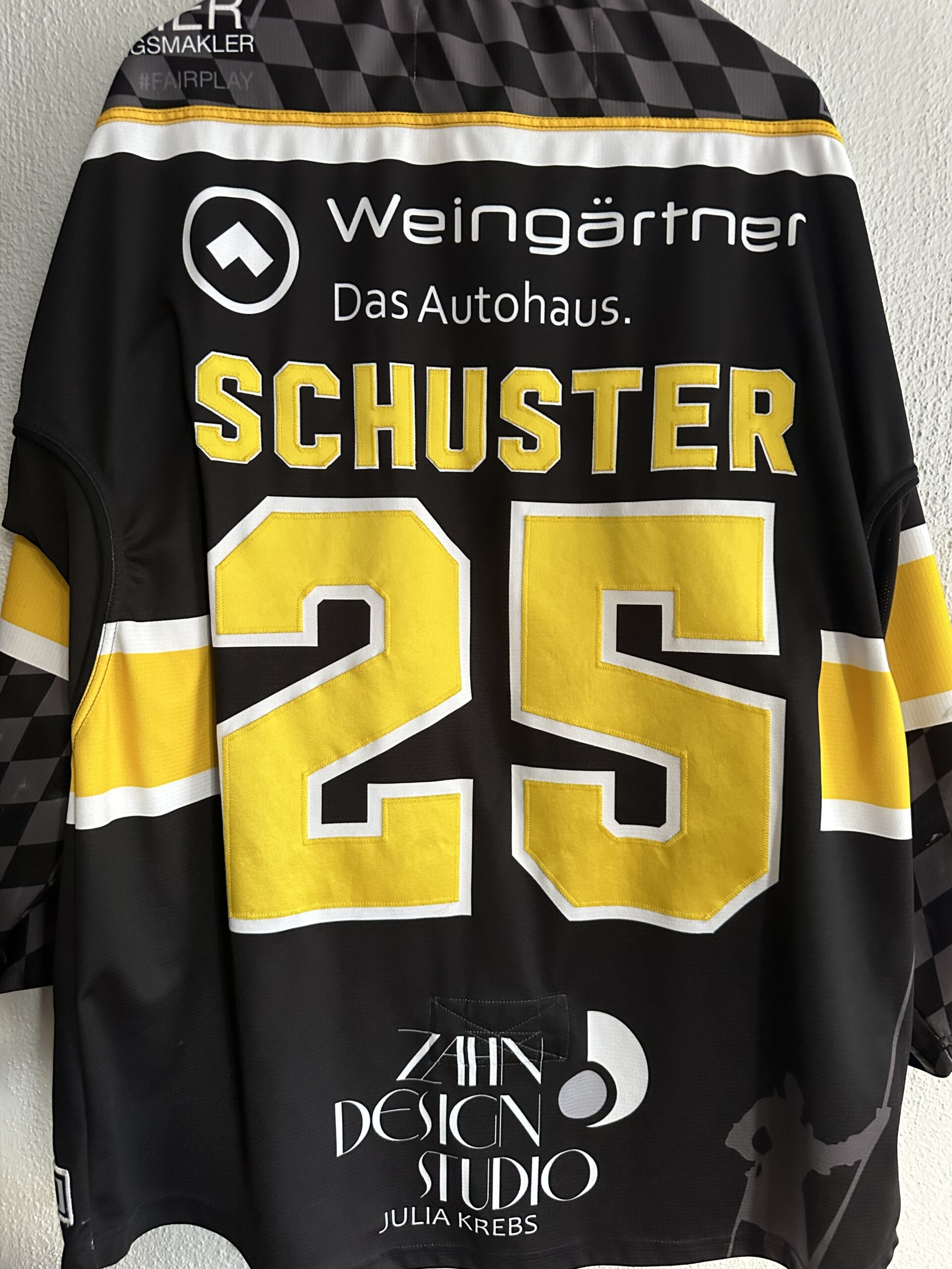 ECT: Original Spieler-Trikot Tölzer Löwen - Heimtrikot 25/26. #25, Michael Schuster, Größe XL.