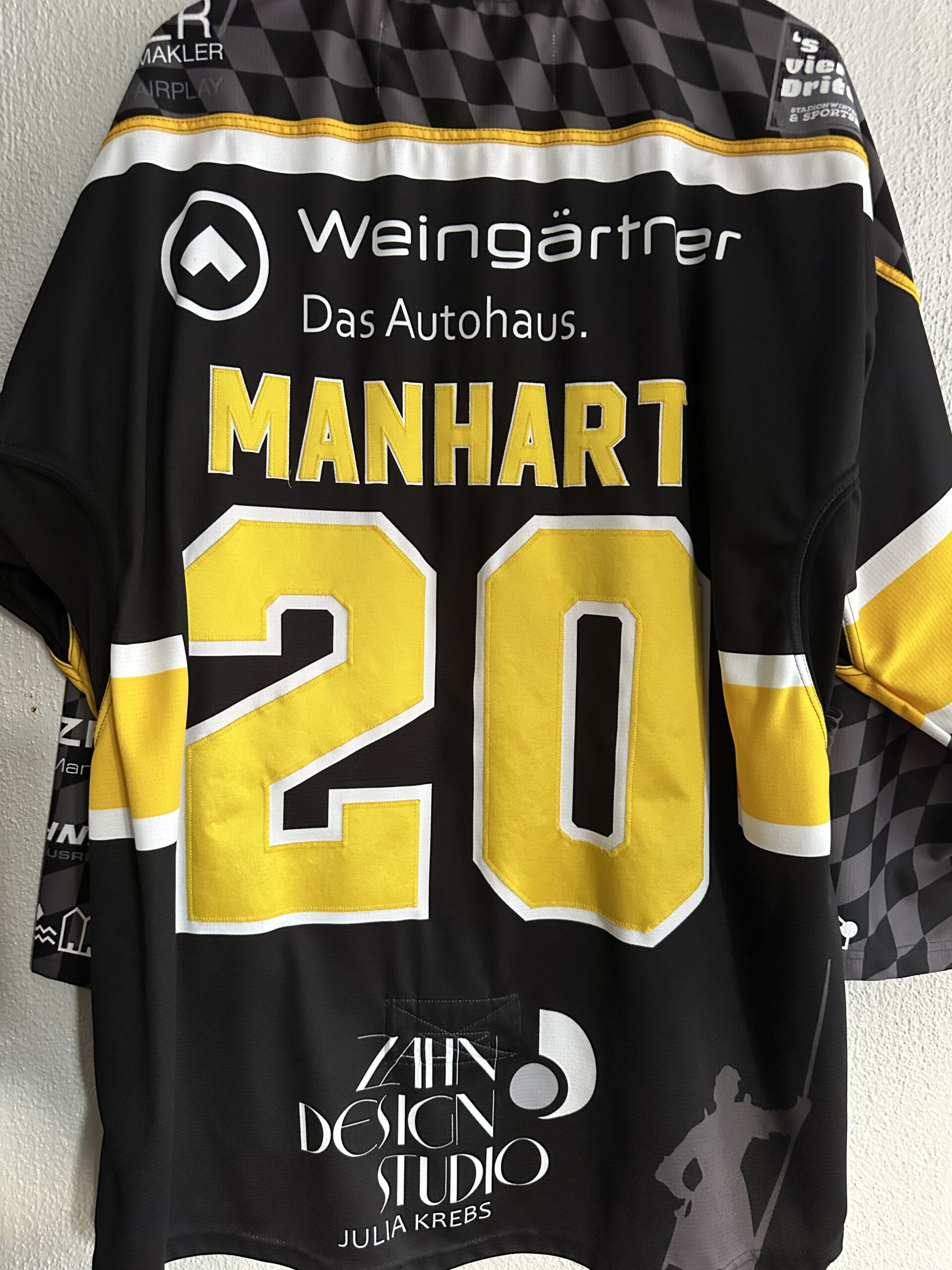 ECT: Original Spieler-Trikot Tölzer Löwen - Heimtrikot 25/26. #20, Simon Manhart, Größe XL.
