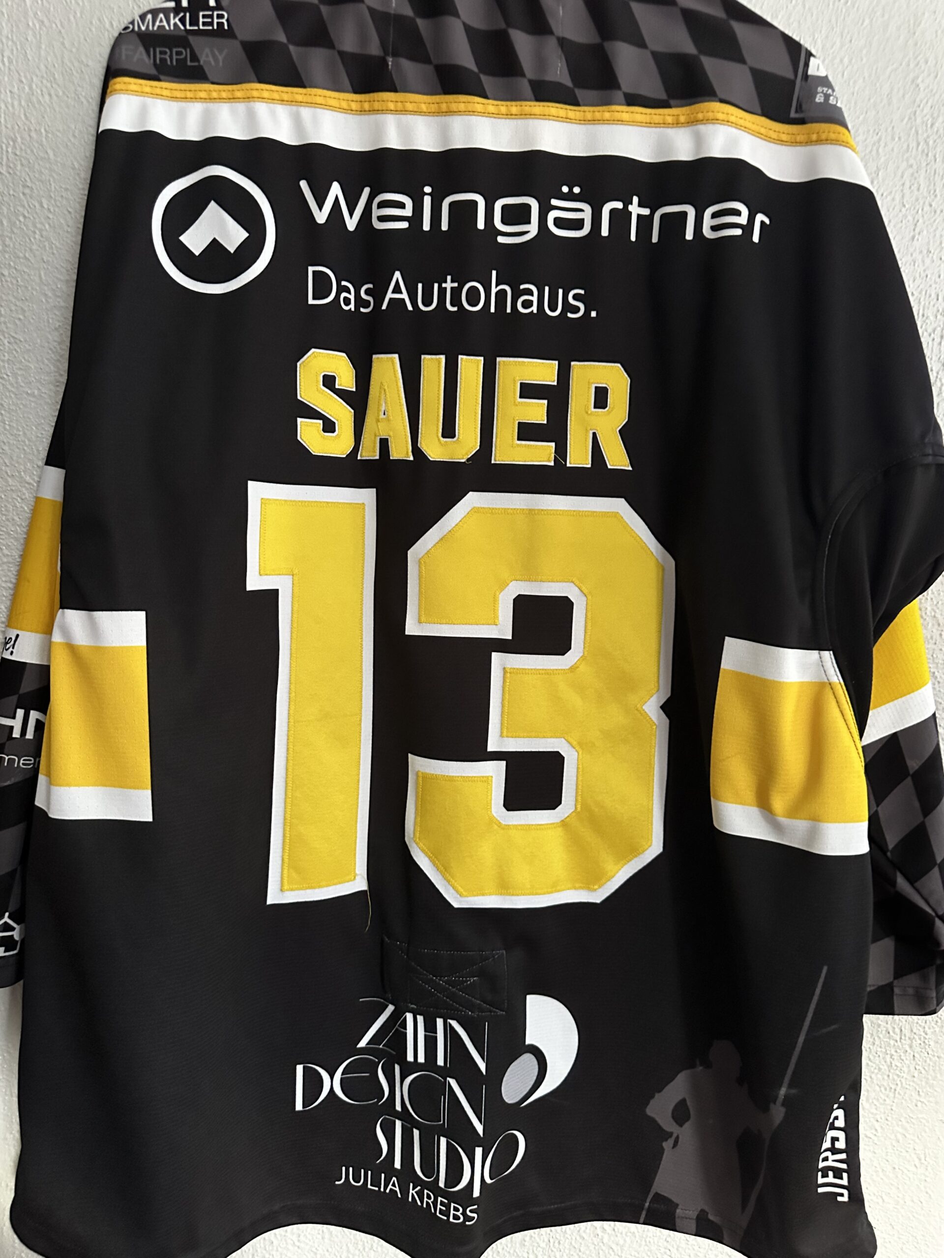 ECT: Original Spieler-Trikot Tölzer Löwen - Heimtrikot 25/26. #13, Nico Sauer, Größe XL.