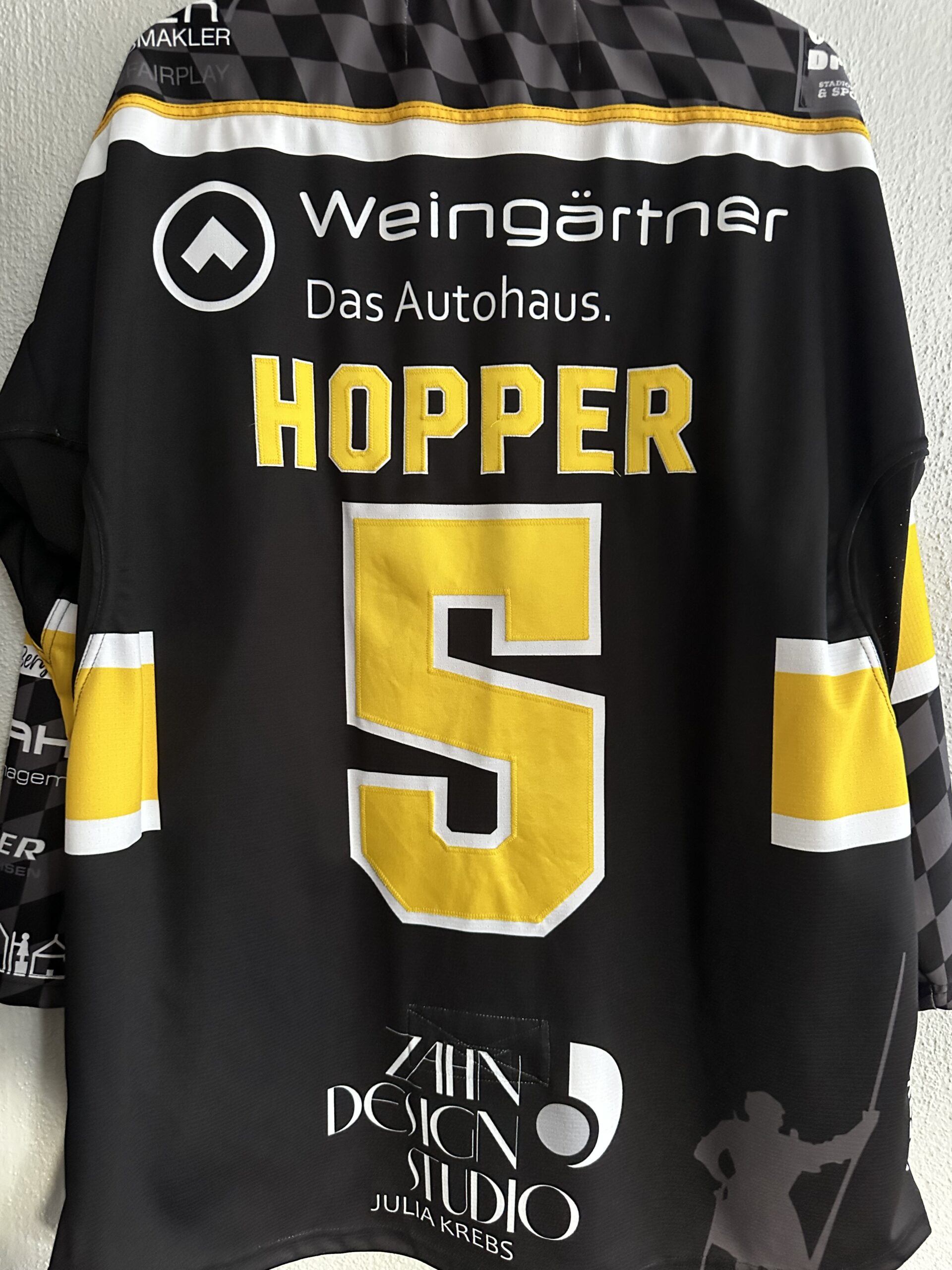 ECT: Original Spieler-Trikot Tölzer Löwen - Heimtrikot 25/26. #5, Korbinian Hopper, Größe XL.
