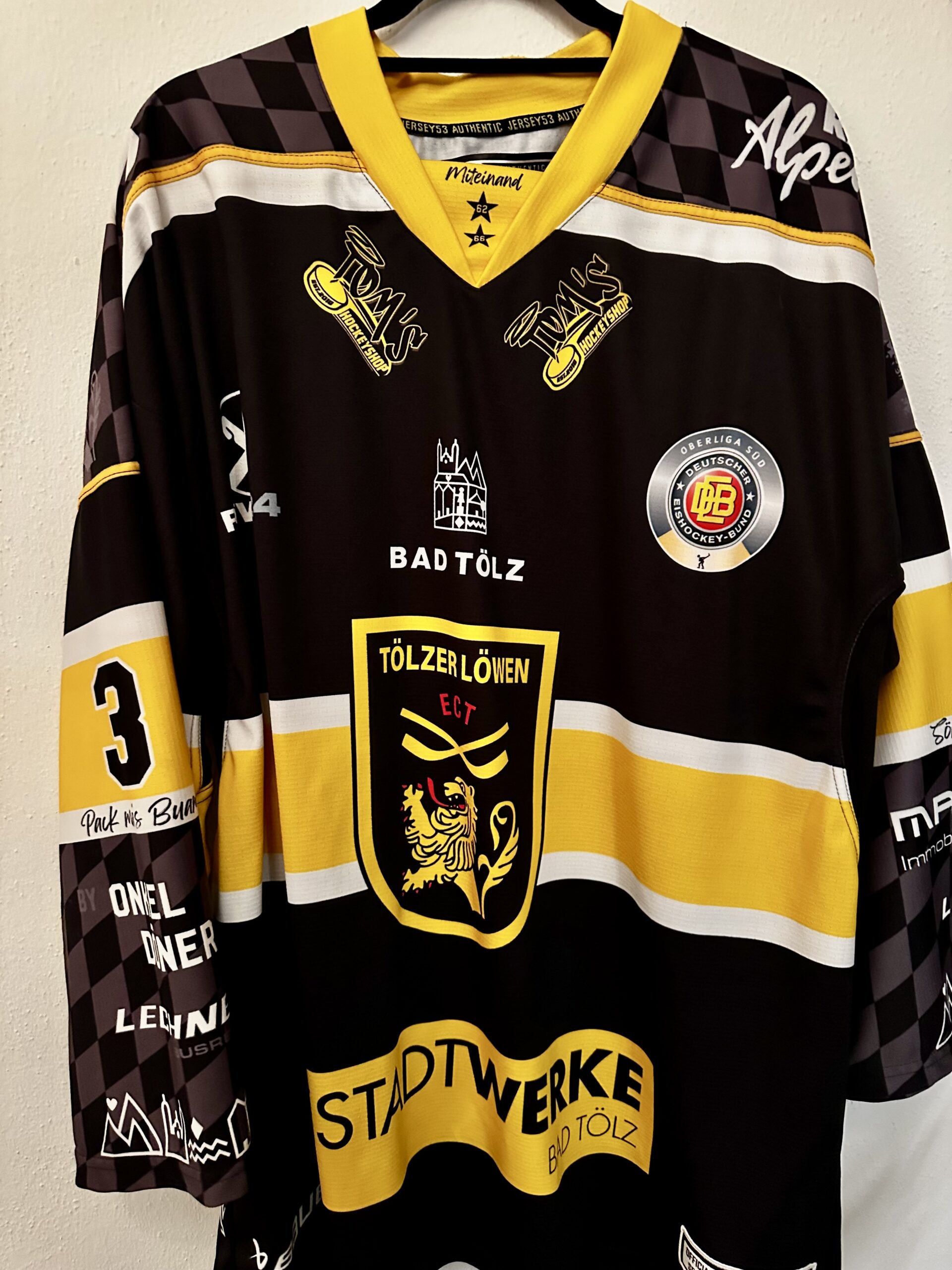 ECT: Original Spieler-Trikot Tölzer Löwen – Heimtrikot 25/26. #21, Florian Kästele, Größe L. – Bild 2