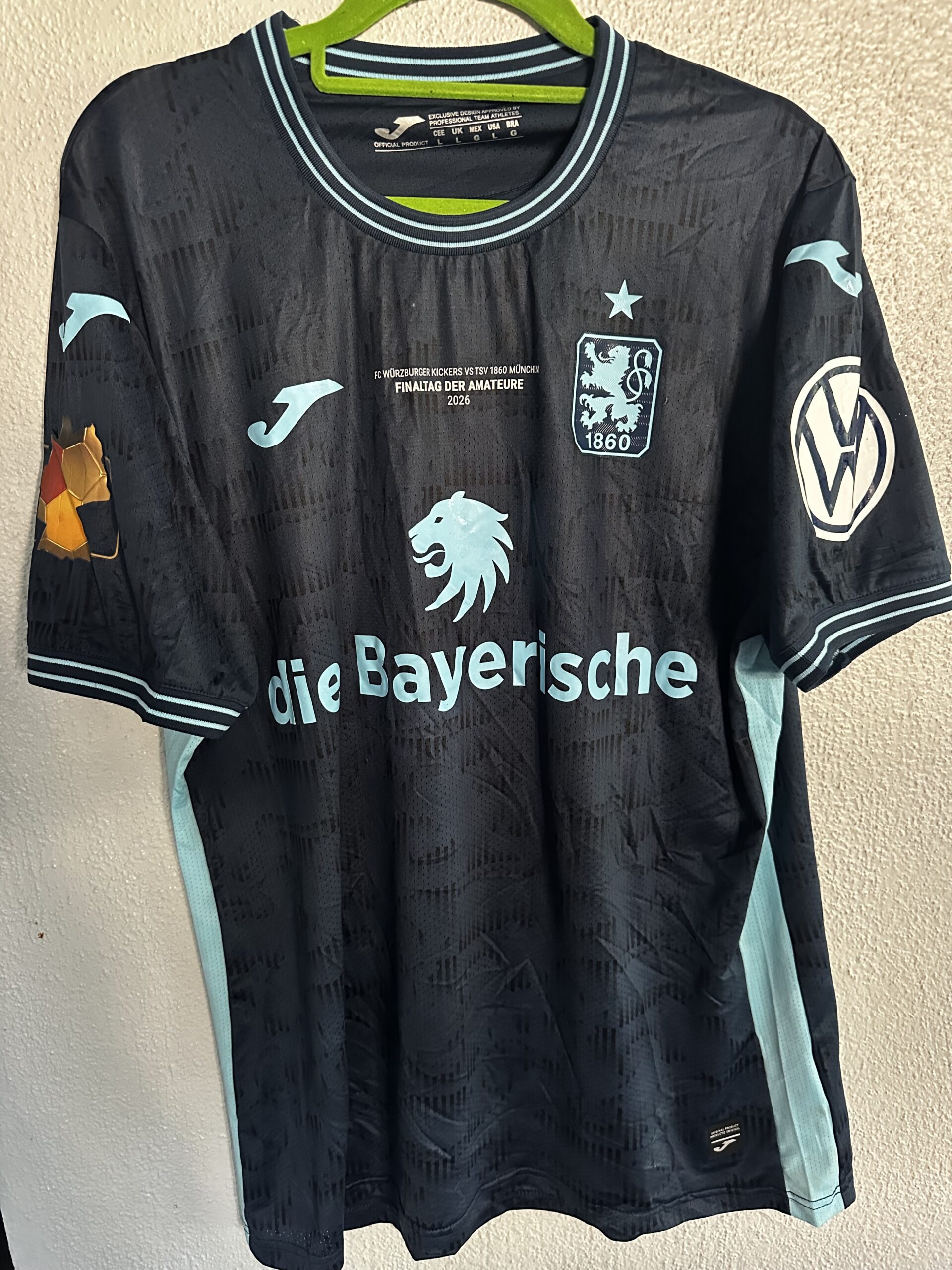 1860: Original-Trikot aus dem Toto-Pokal-Finale. Kilian Jakob, #18, Größe L.